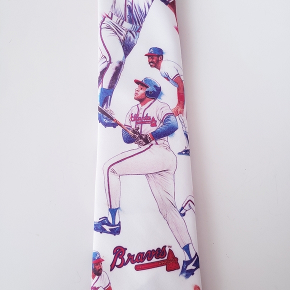 Vintage Ralph Marlin Atlanta Braves Baseball Tie - Picture 2 of 11